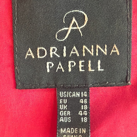 Adrianna Papell Cranberry Red Lace Midi Dress – Size 14 - Picture 8 of 9